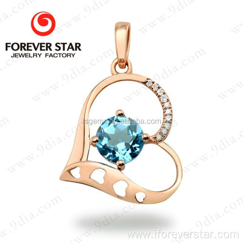 18K Gold Jewellery With Natural Blue Topaz gemstone